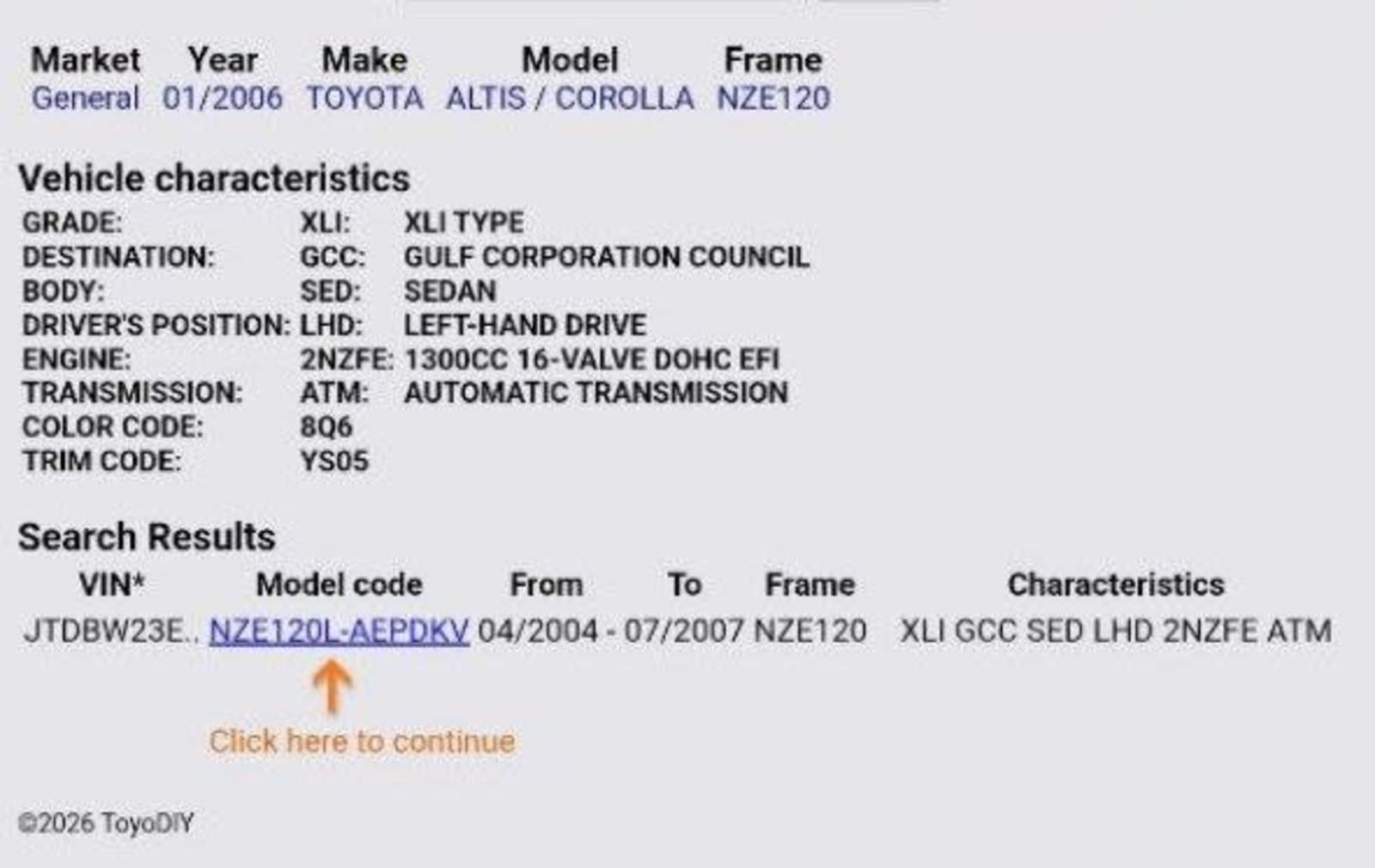 2006 Toyota Corolla